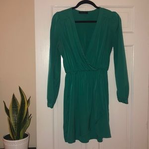 Lulus Green Honey Punch Wrap Dress